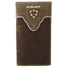 Ariat Distressed Brown Shield Inlay Rodeo Bi-Fold Wallet