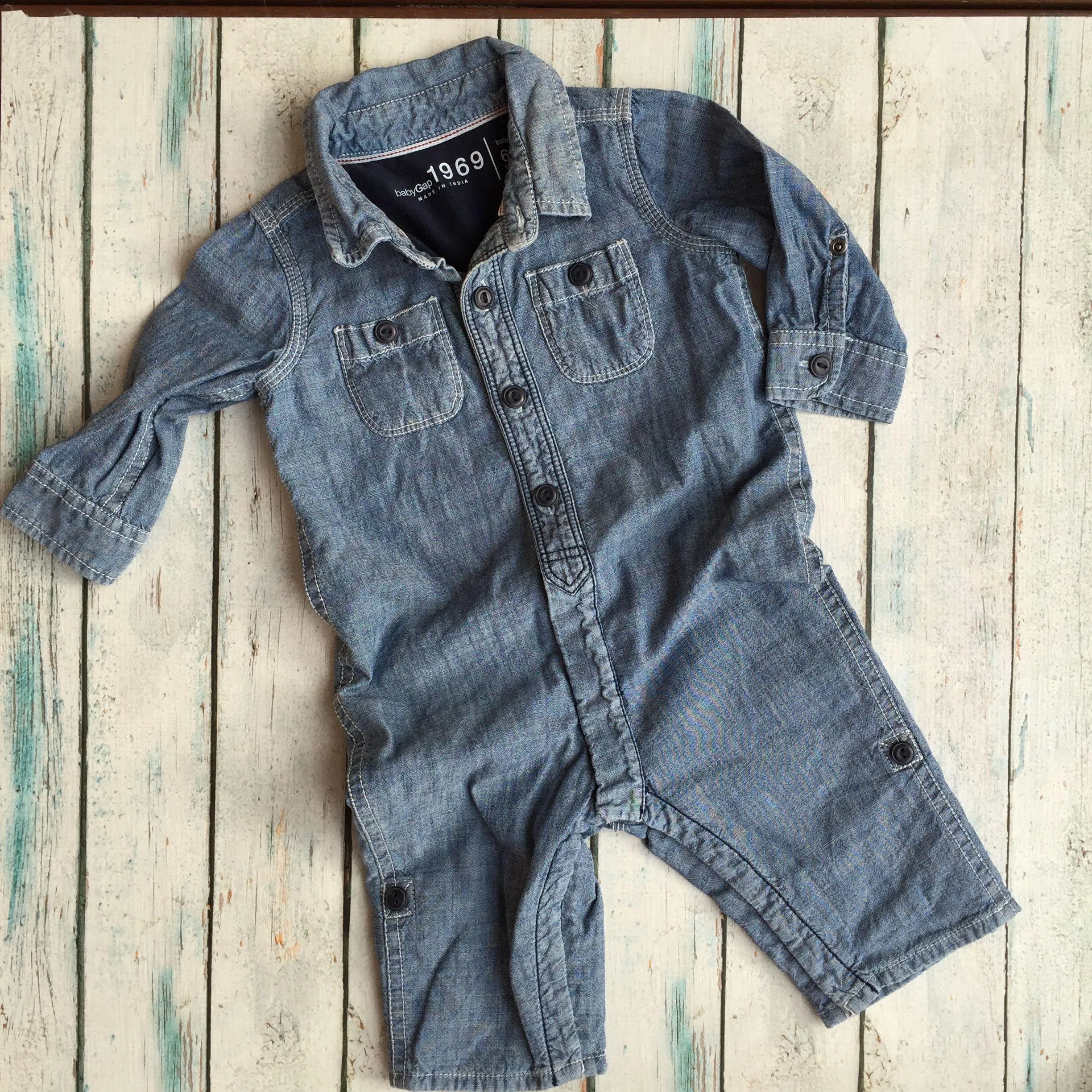 Baby Gap Denim Jumpsuit- Size 6/12M