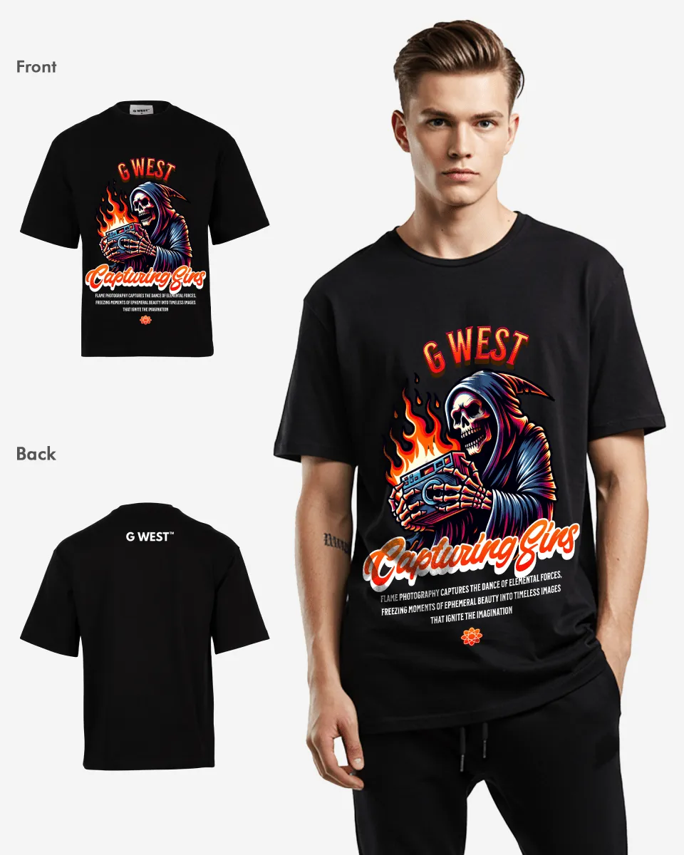 G-WEST CAPTURING SINS OVERSIZED TEE GWROJMT173