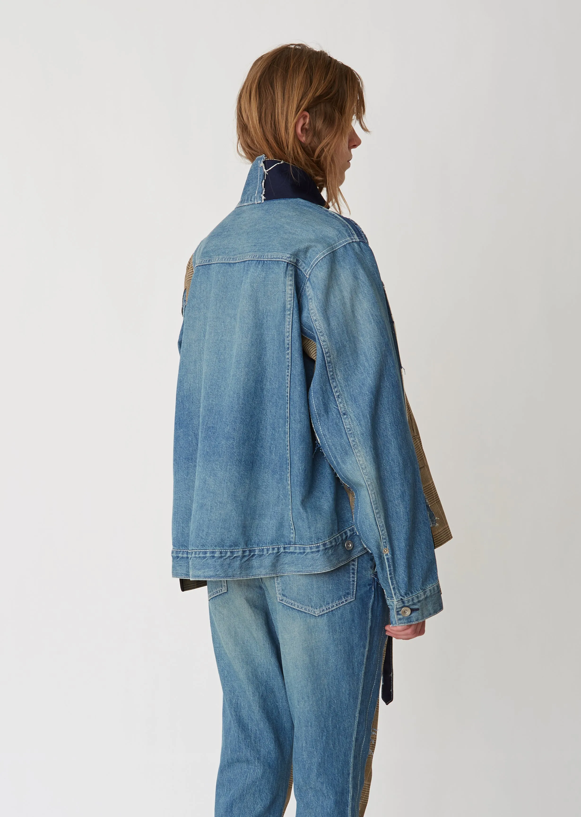 Glencheck x Denim Jacket