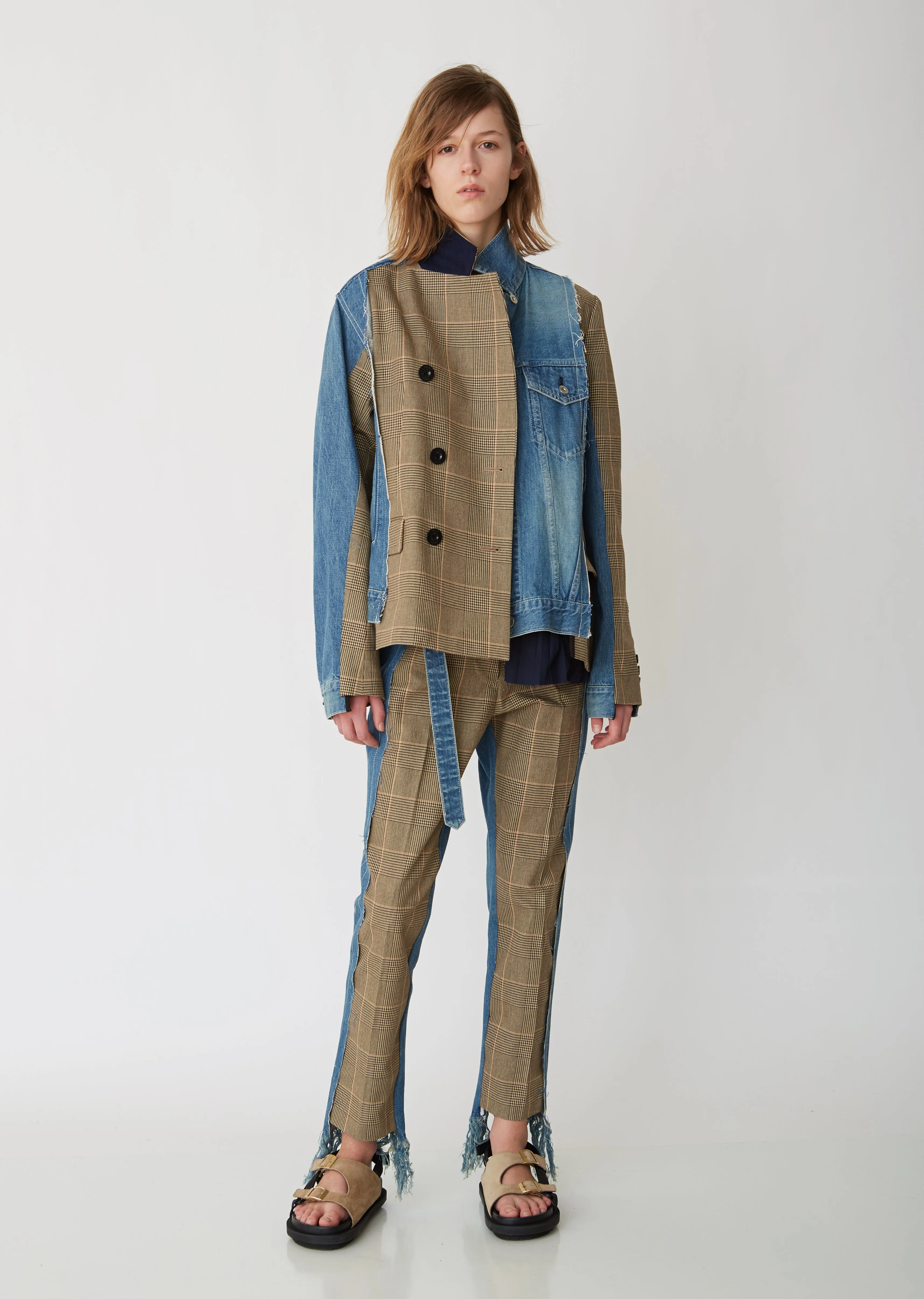 Glencheck x Denim Jacket