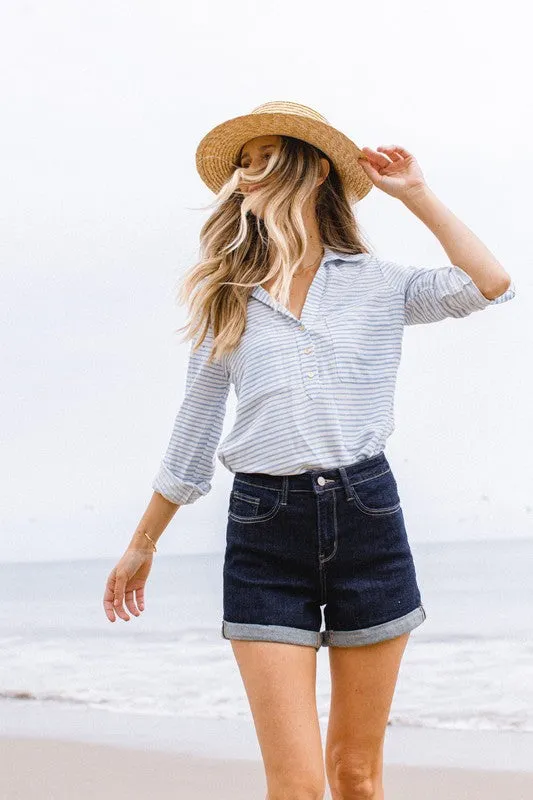 Janie Dark Wash Short