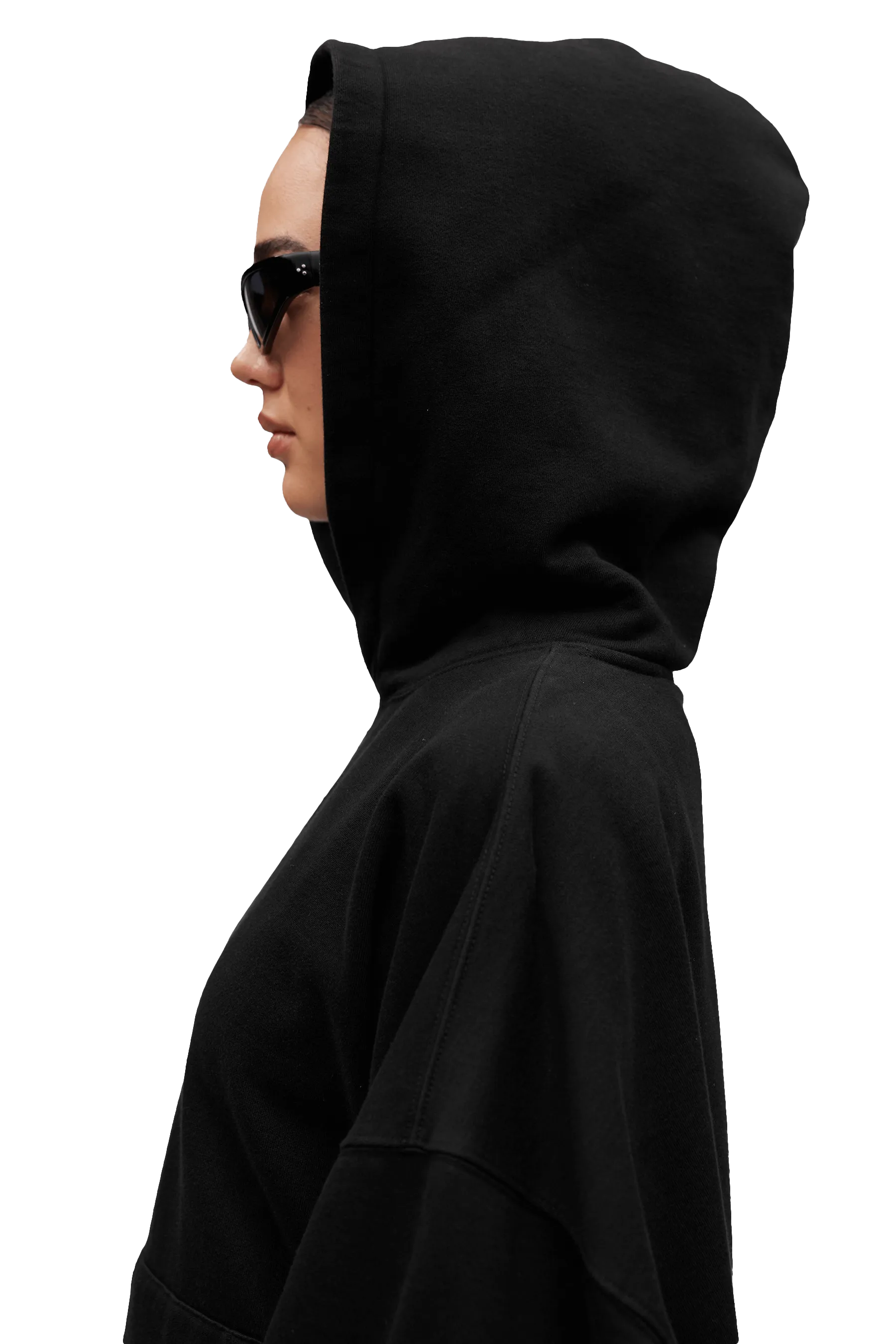 LONGLINE HOODIE - Black