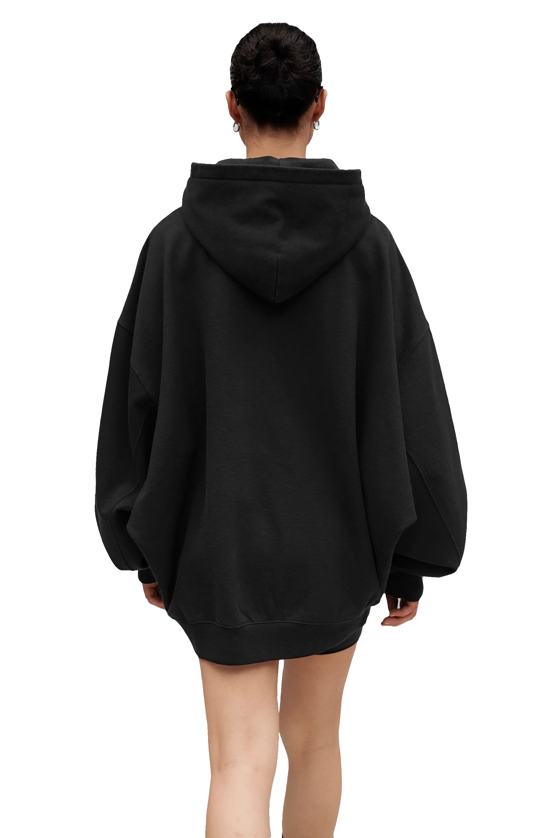 LONGLINE HOODIE - Black