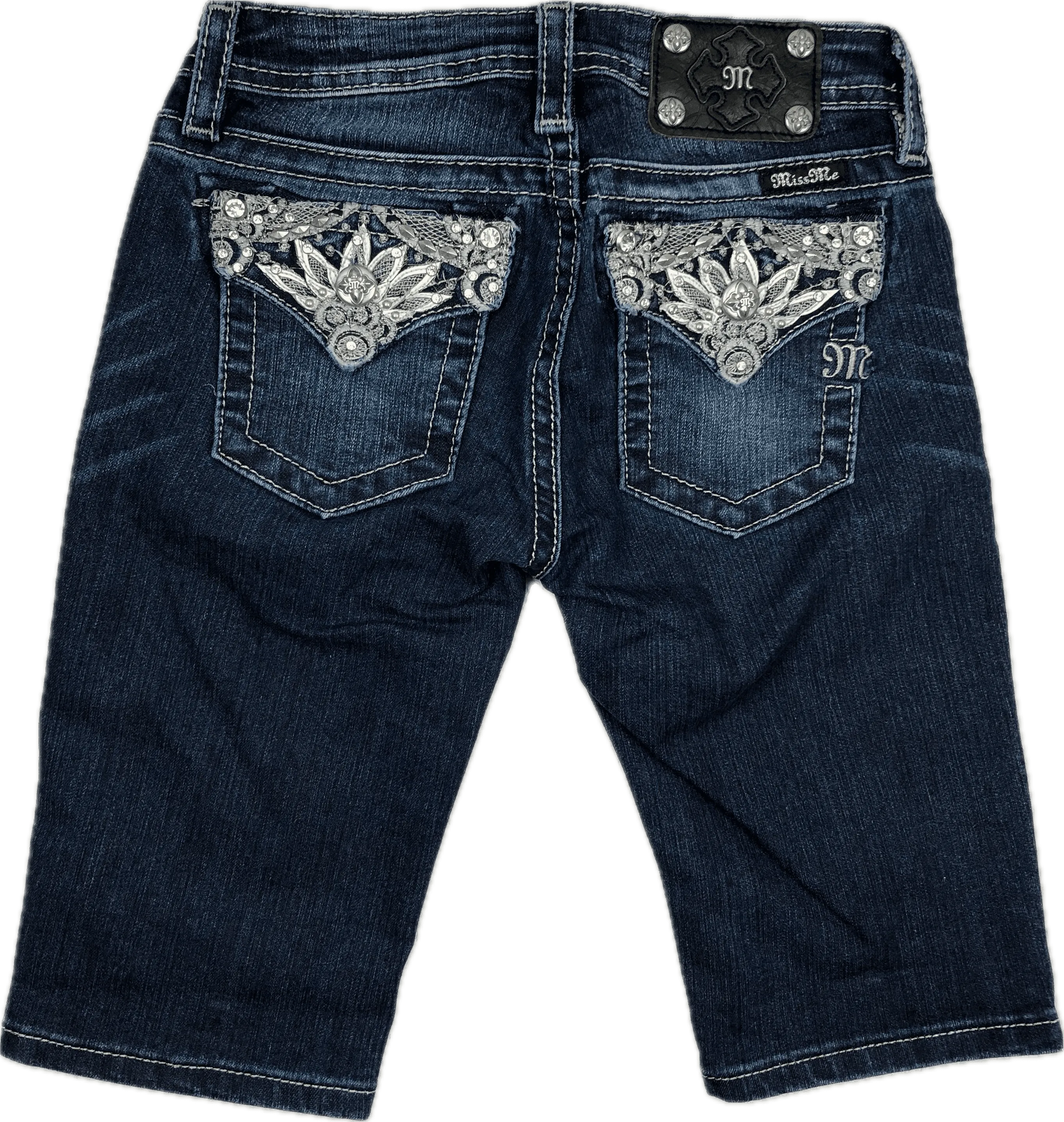 NEW - Miss Me Girls Jewelled Long Shorts- Size 14