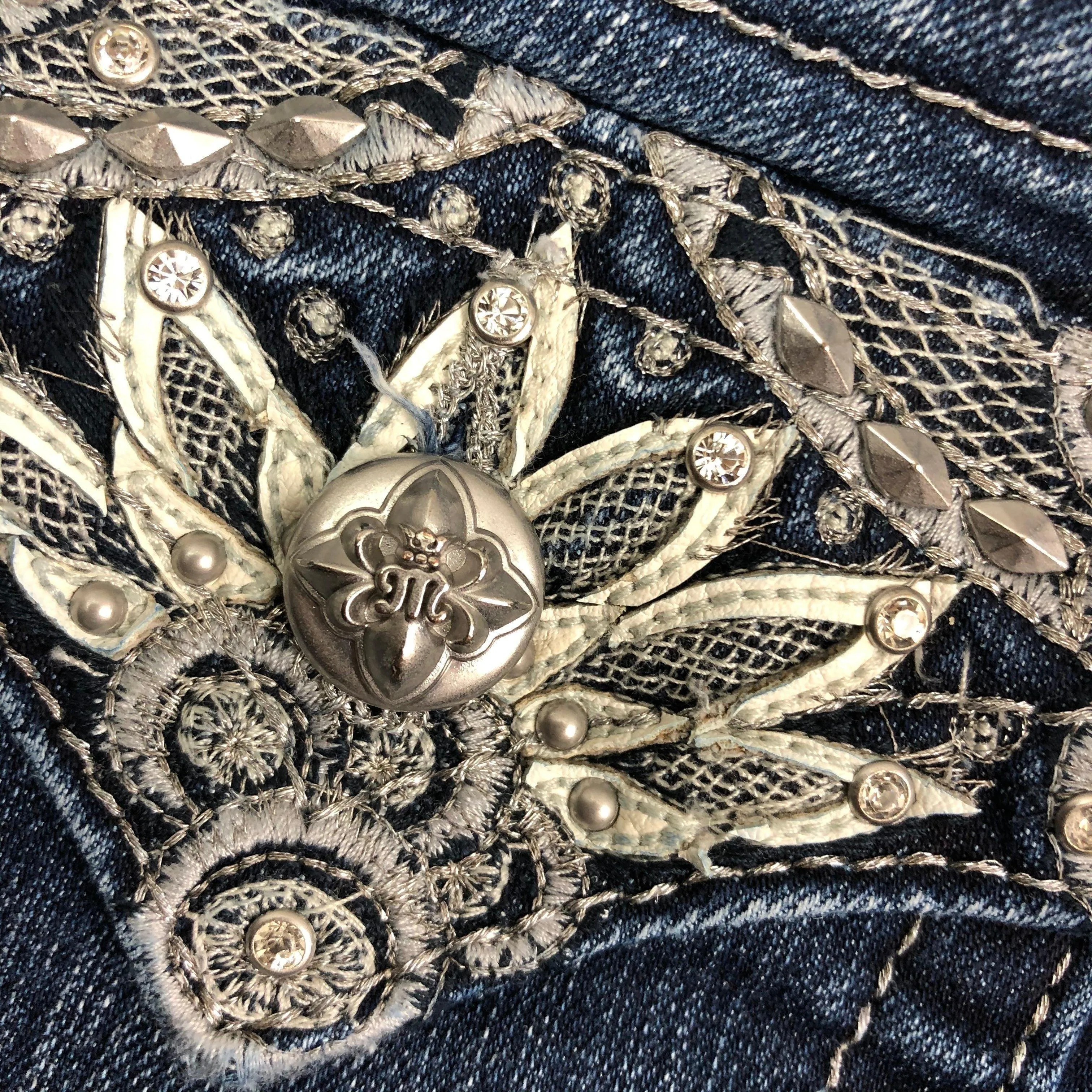 NEW - Miss Me Girls Jewelled Long Shorts- Size 14