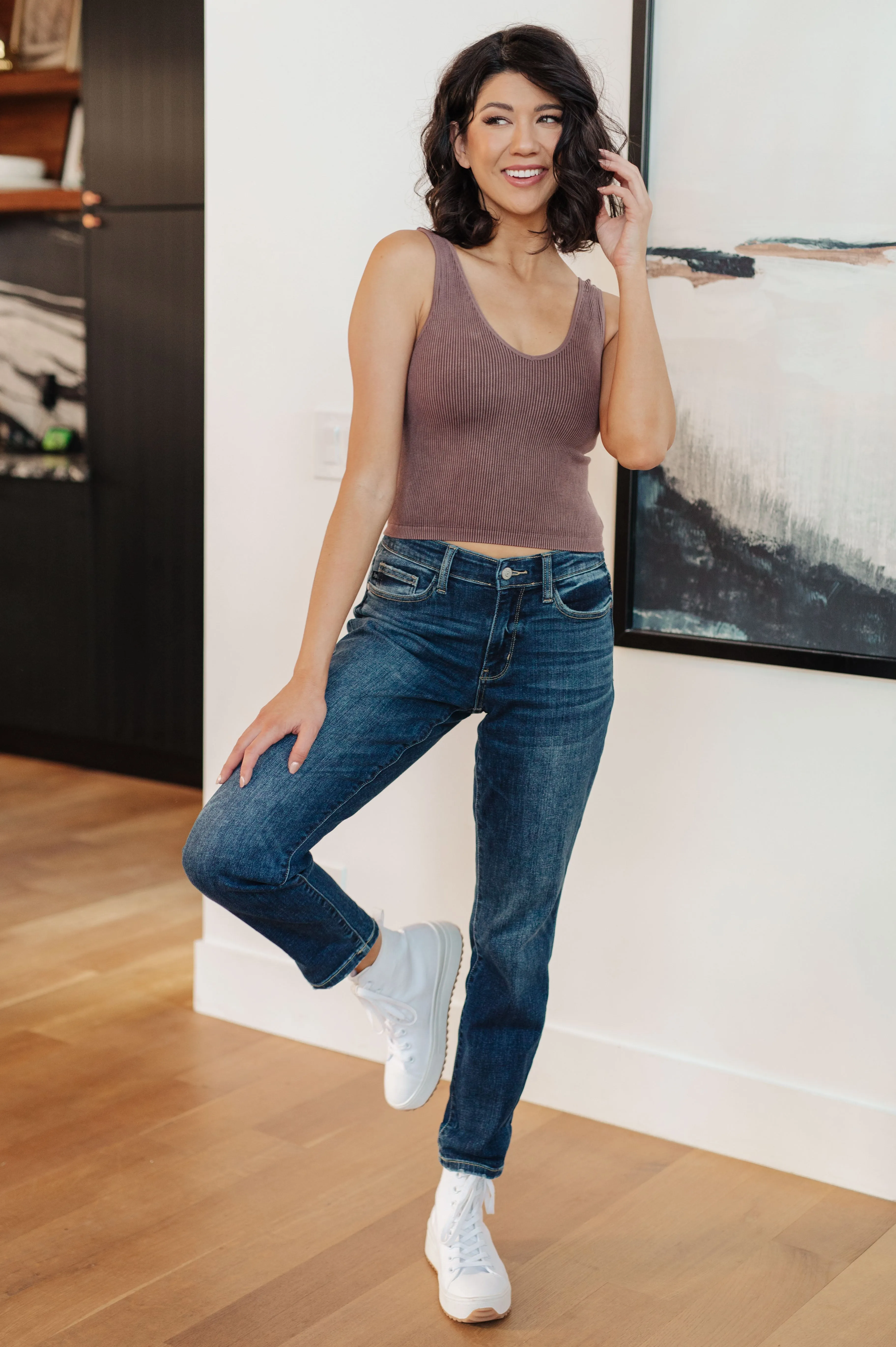 ONLINE EXCLUSIVE JUDY BLUE London Midrise Cuffed Boyfriend Jeans