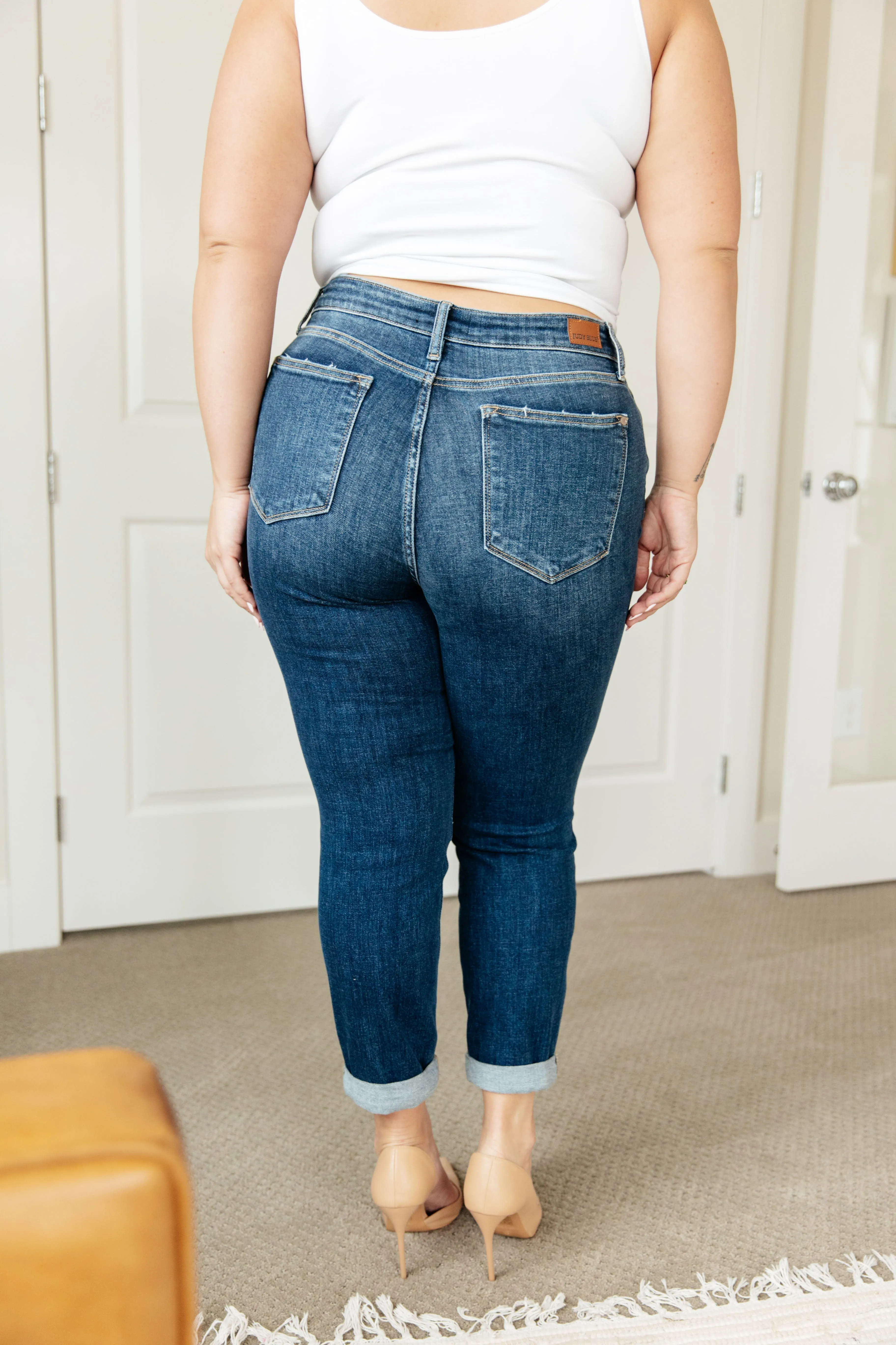 ONLINE EXCLUSIVE JUDY BLUE London Midrise Cuffed Boyfriend Jeans