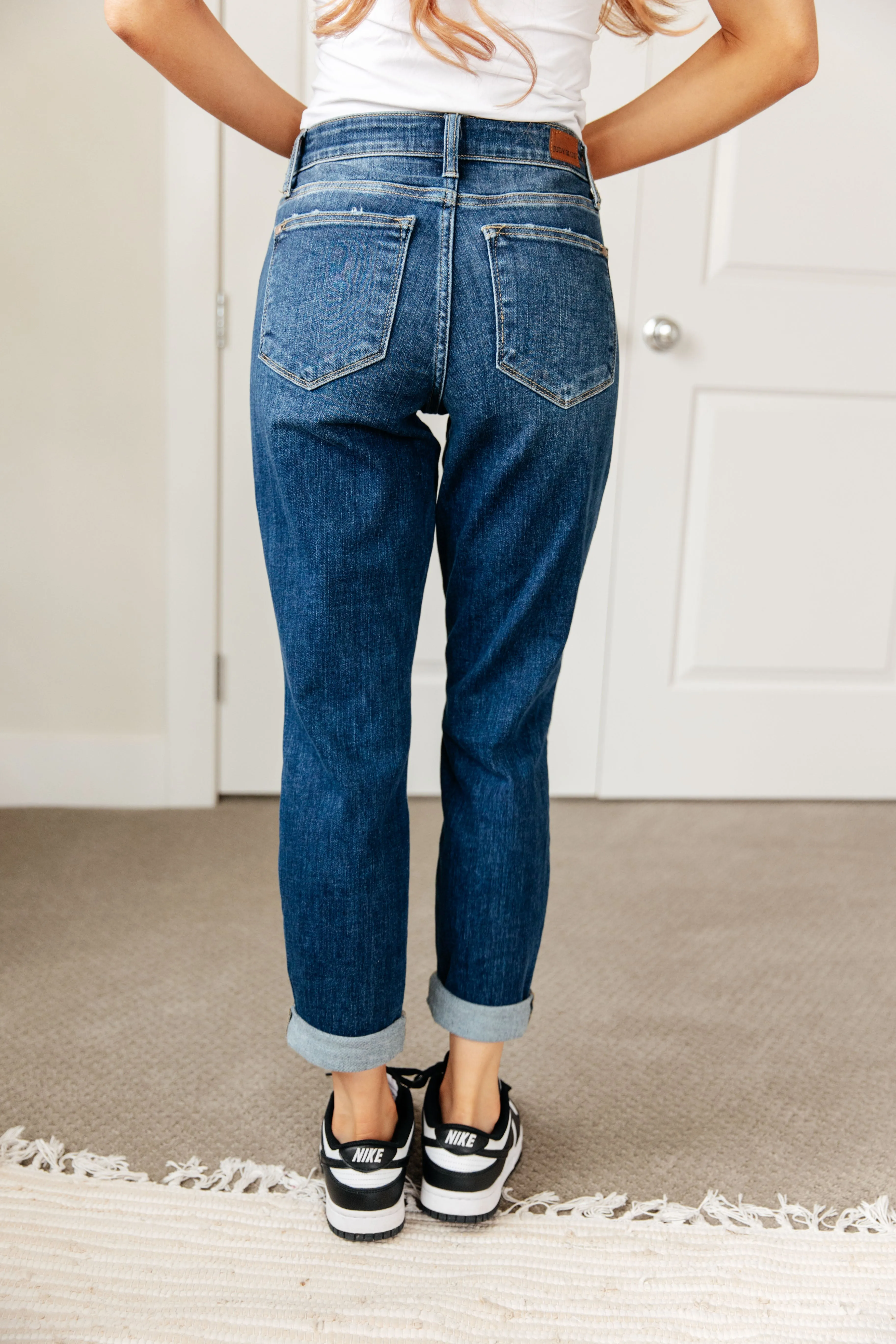 ONLINE EXCLUSIVE JUDY BLUE London Midrise Cuffed Boyfriend Jeans