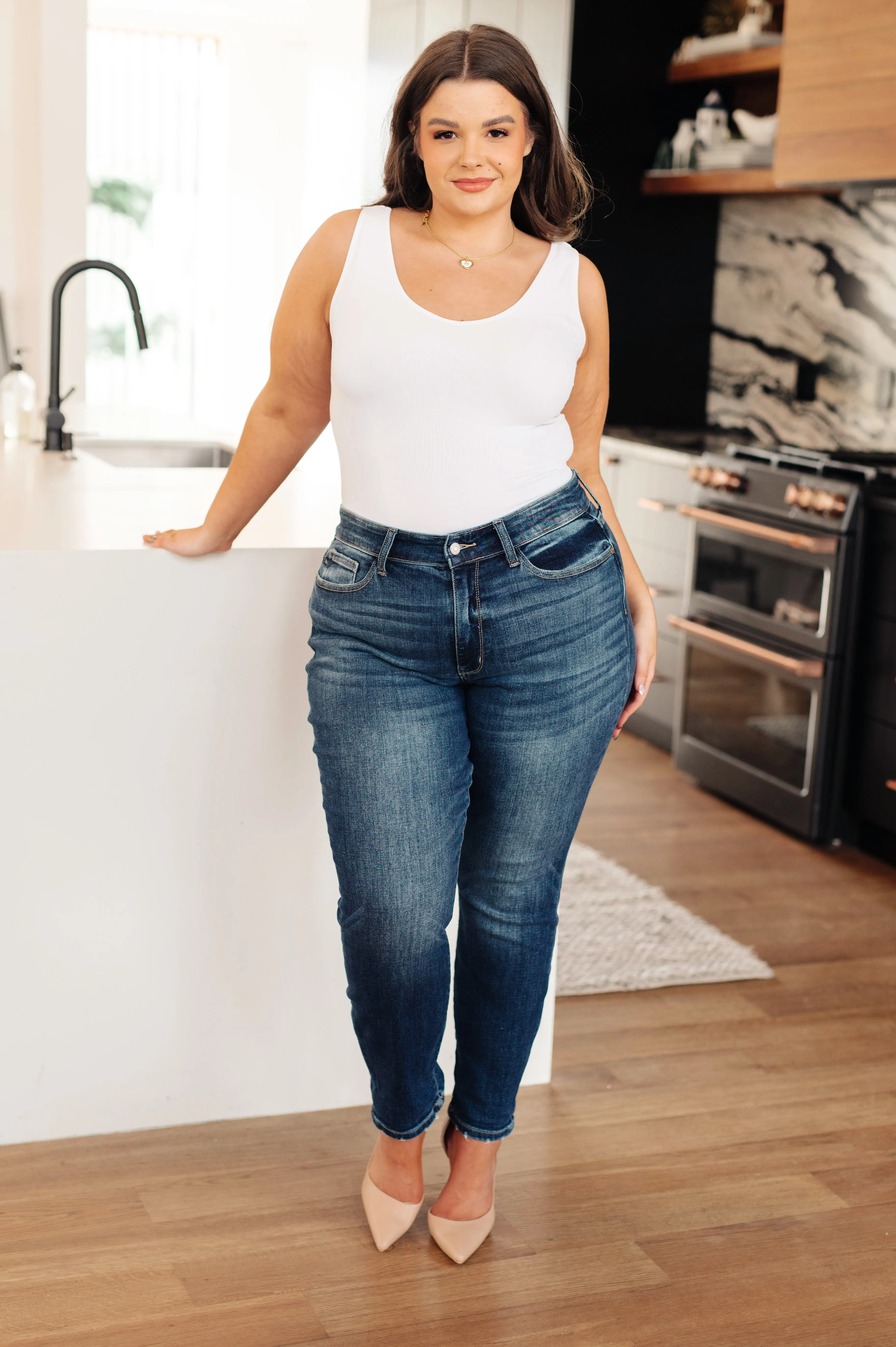 ONLINE EXCLUSIVE JUDY BLUE London Midrise Cuffed Boyfriend Jeans