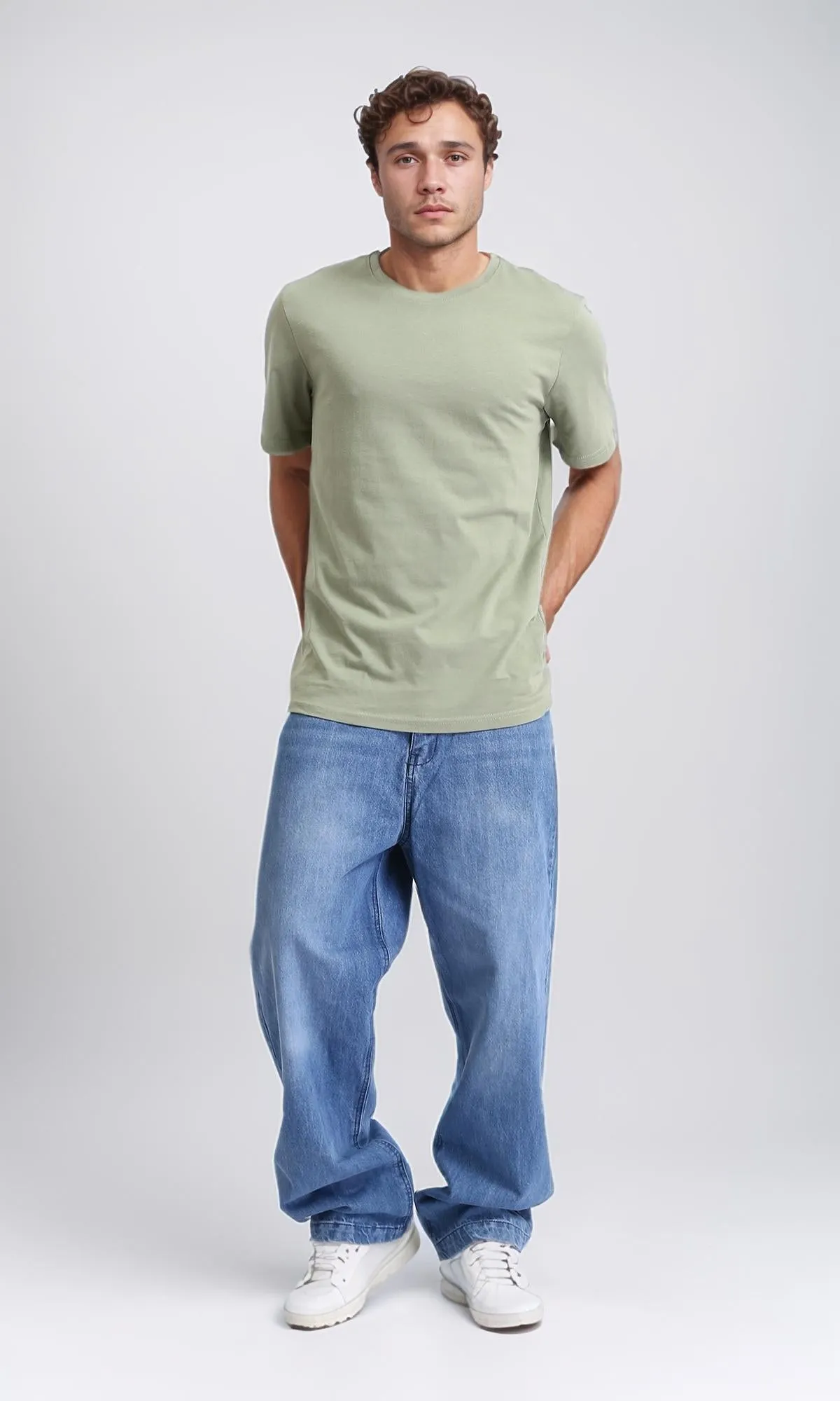 R209382 - Crew Neck Slip On Basic Tee - Olive