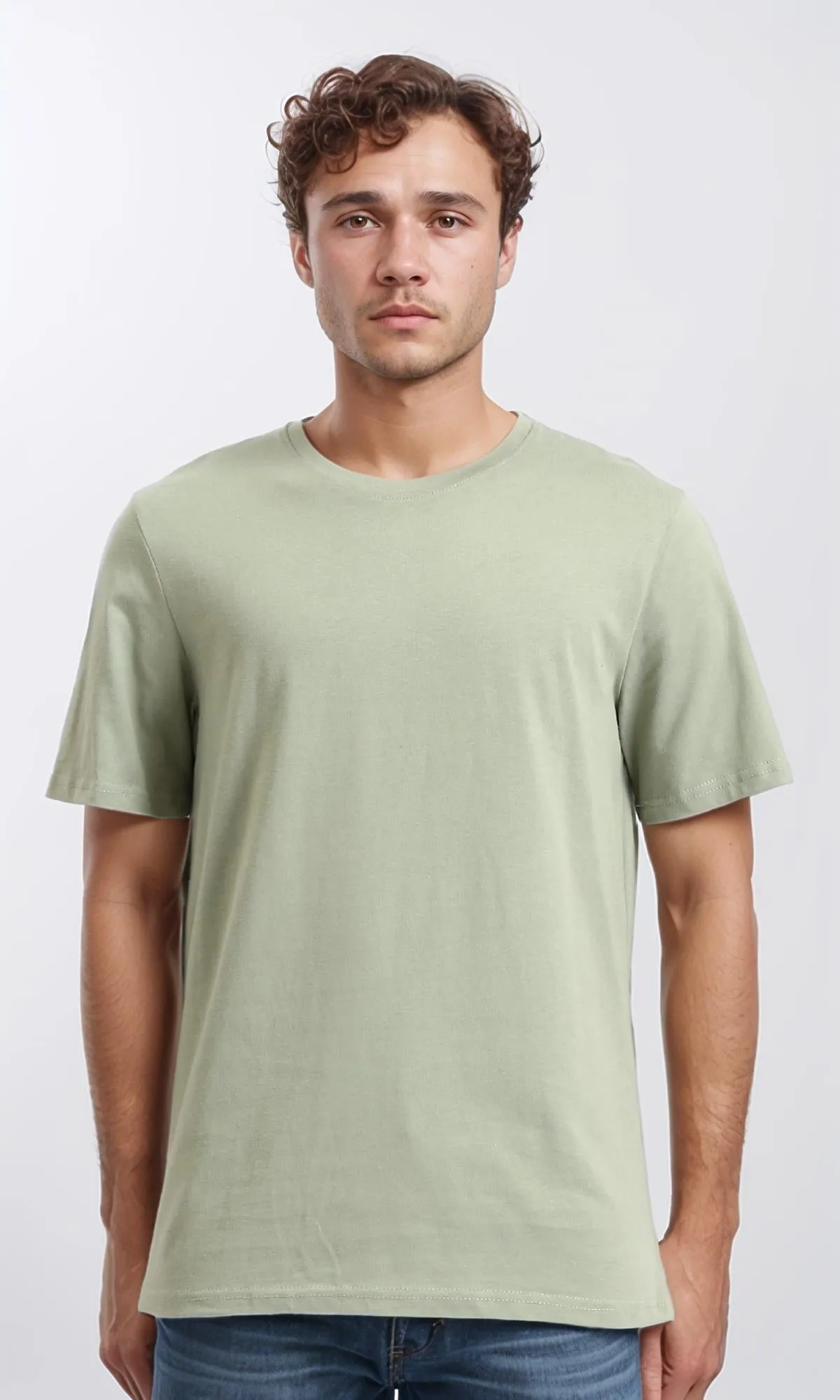 R209382 - Crew Neck Slip On Basic Tee - Olive