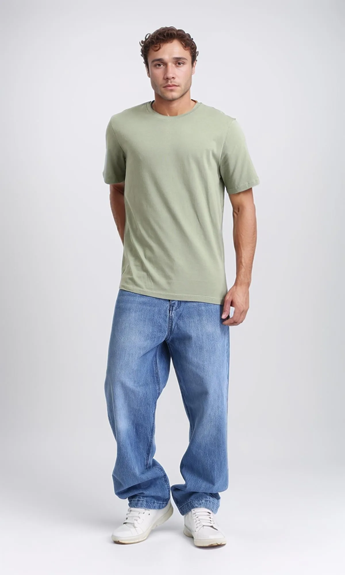 R209382 - Crew Neck Slip On Basic Tee - Olive