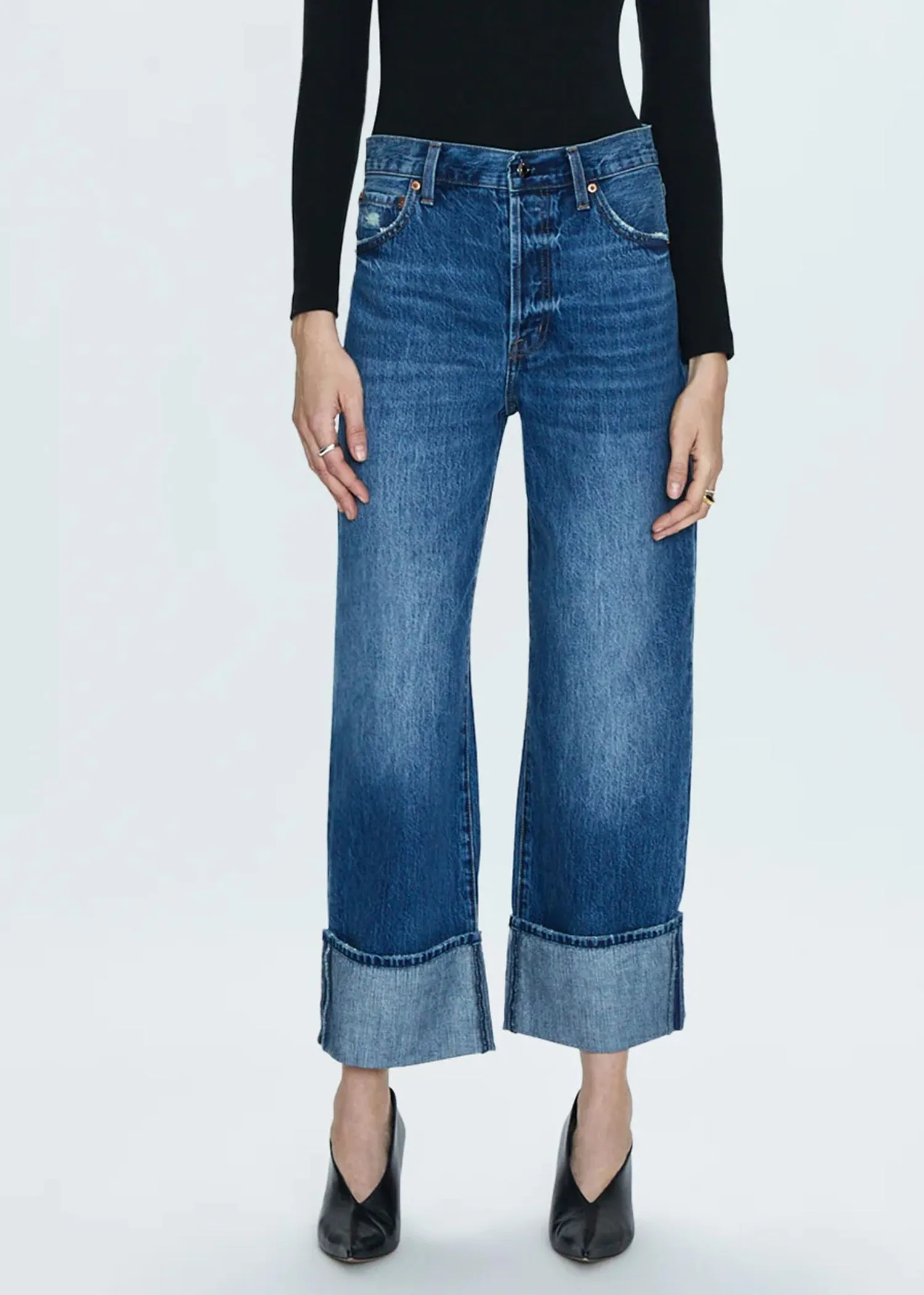 Ryder High Rise Cuffed Jean in Fulton - Pistola Denim