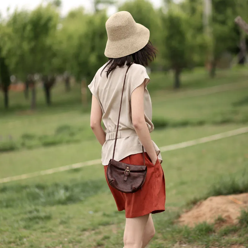 Simple Women linen Shorts Side Pockets SXM97241