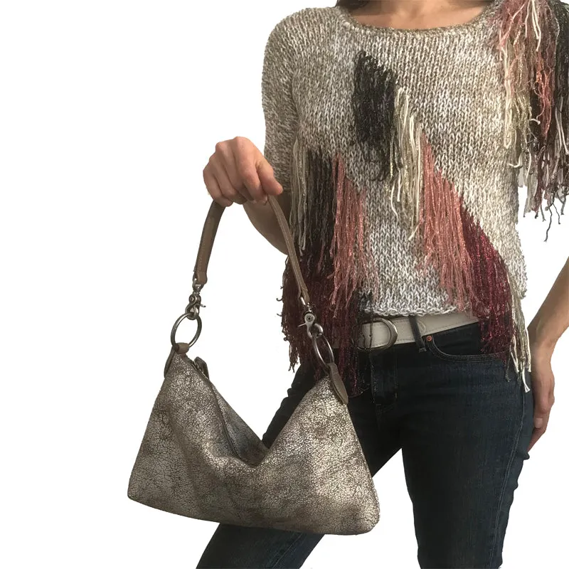 Slouchy Bag - Vintage Blue & Green Quilted