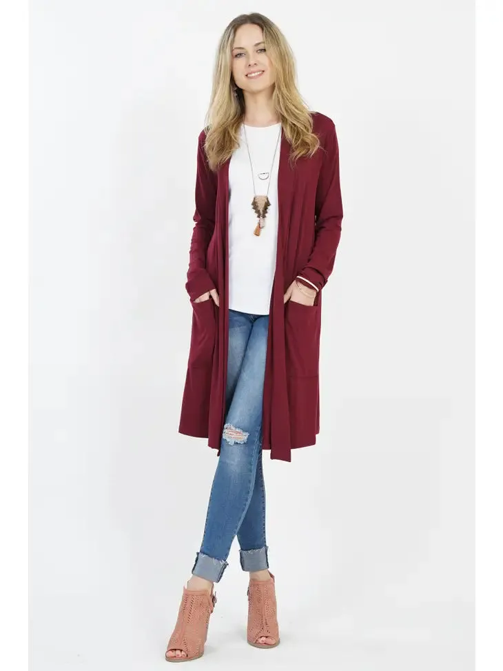 Slouchy Cardigan Burgundy