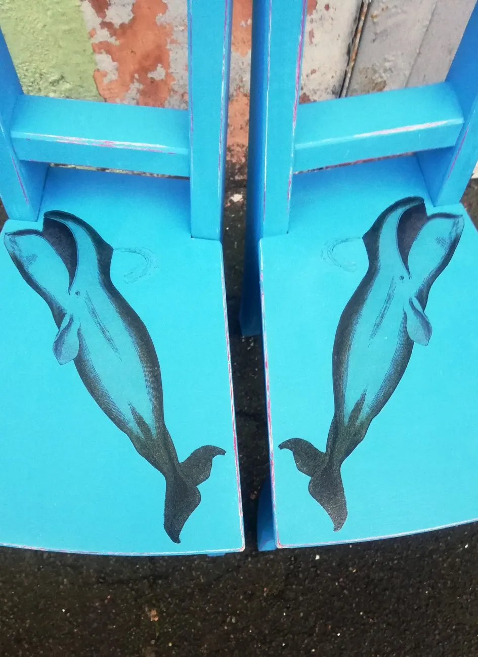 Super cute painted children's chairs with Whale design will sell separately if you want both please order 2 at checkout x