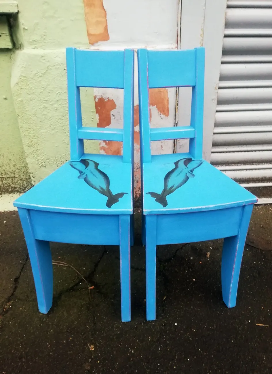 Super cute painted children's chairs with Whale design will sell separately if you want both please order 2 at checkout x
