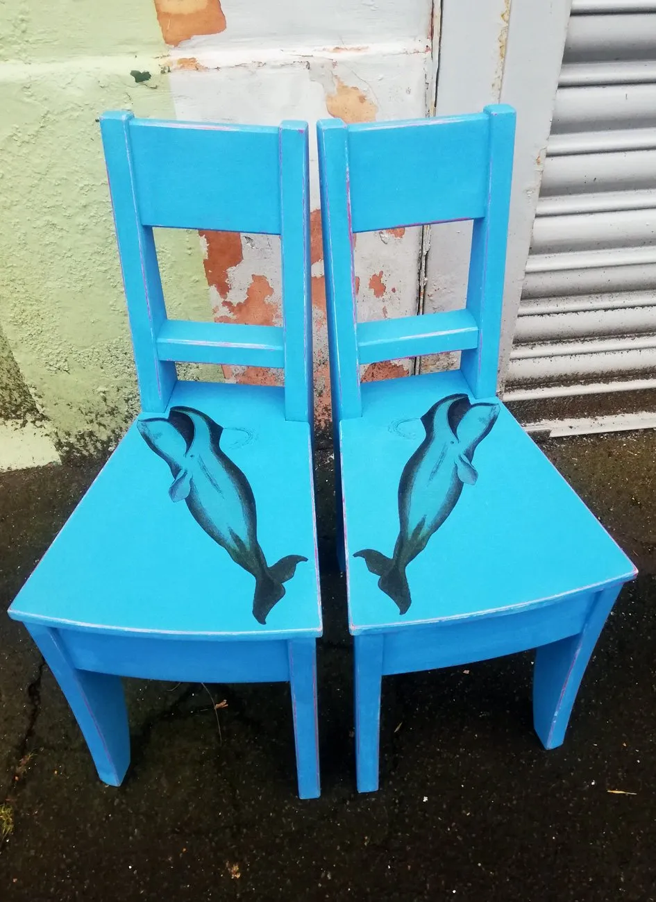 Super cute painted children's chairs with Whale design will sell separately if you want both please order 2 at checkout x
