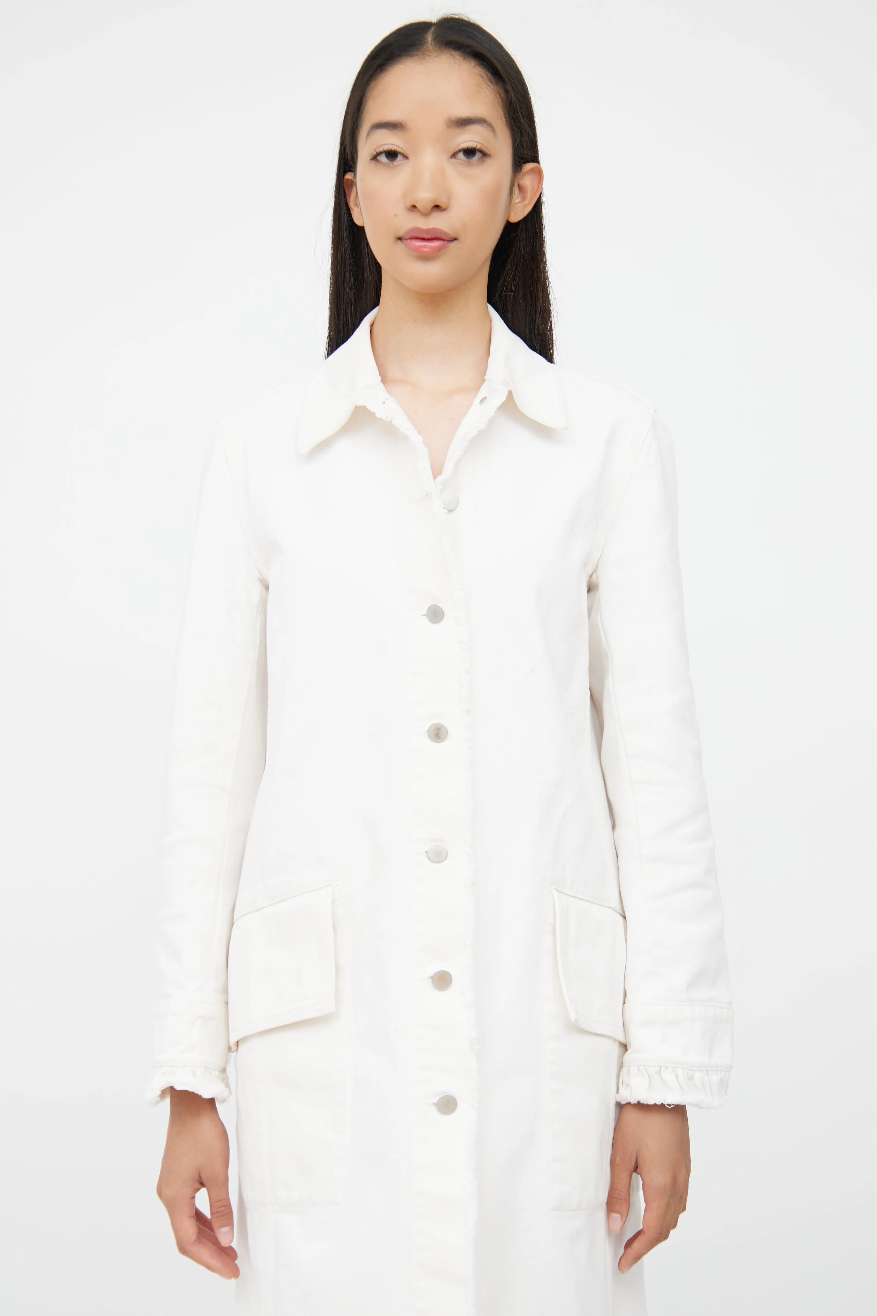 White Distressed Denim Jacket
